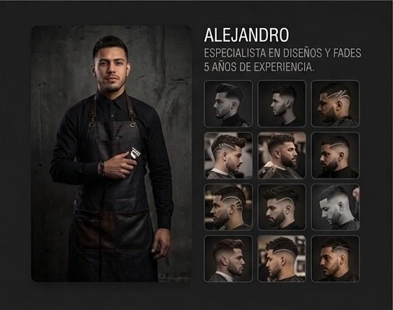 Perfil del barbero con su trabajo en la app de Noir Barbería Urbana